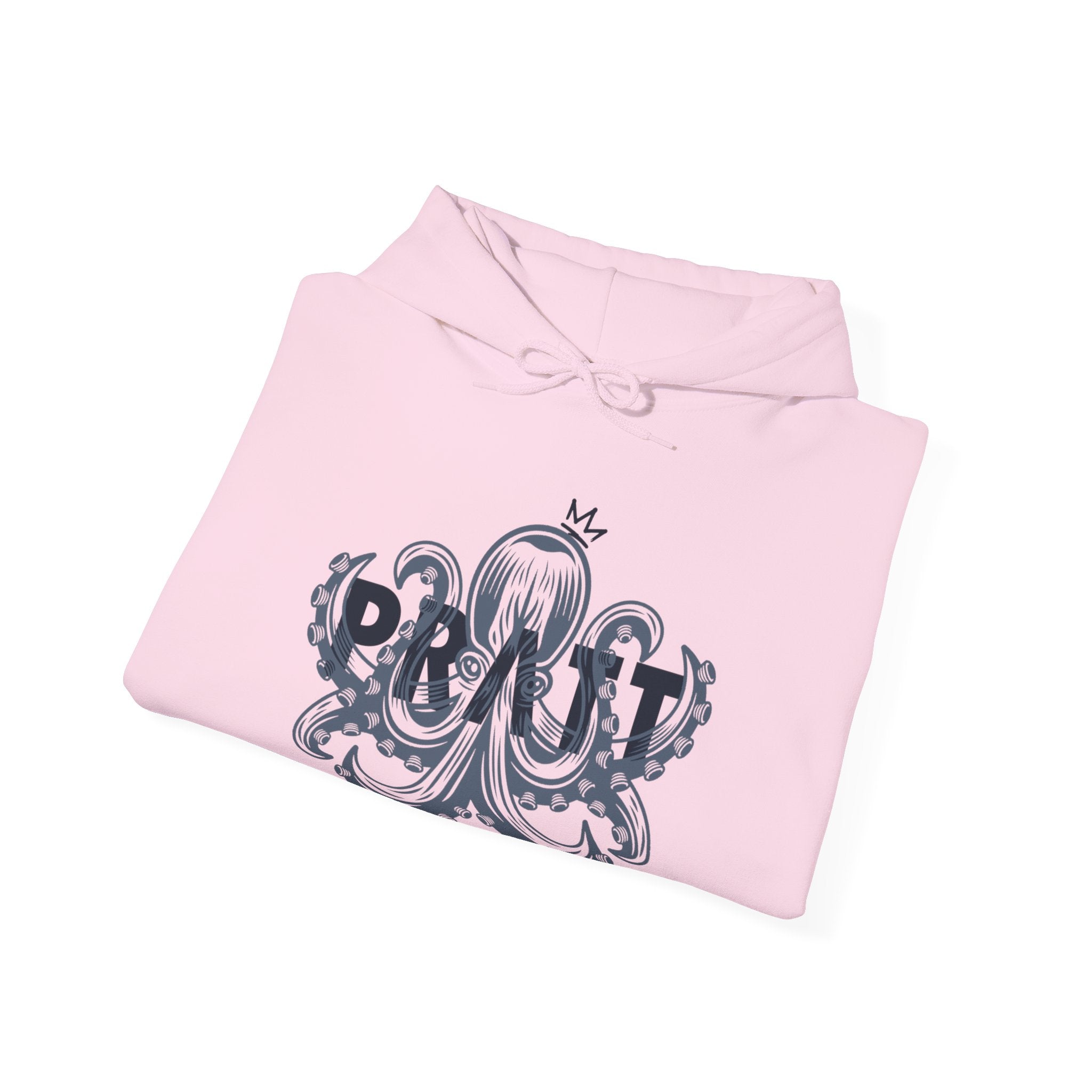 Women’s Pink & Navy Hoodie – PRATT Octopus Graphic Streetwear Hoodie