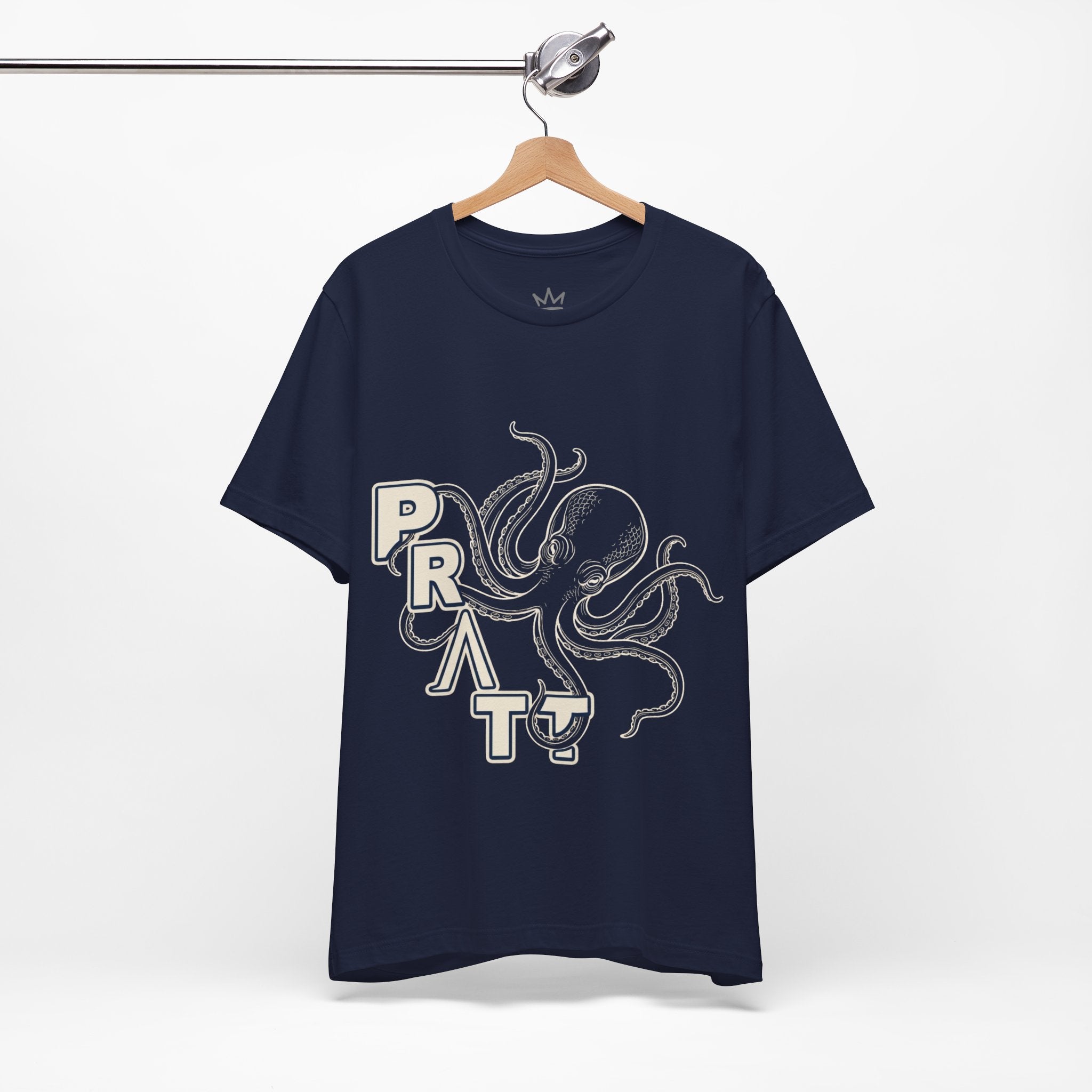 Women's Navy Octopus Graphic T-Shirt – PRATT Nautical Vintage Cotton Tee | Airlume Crew Neck Streetwear