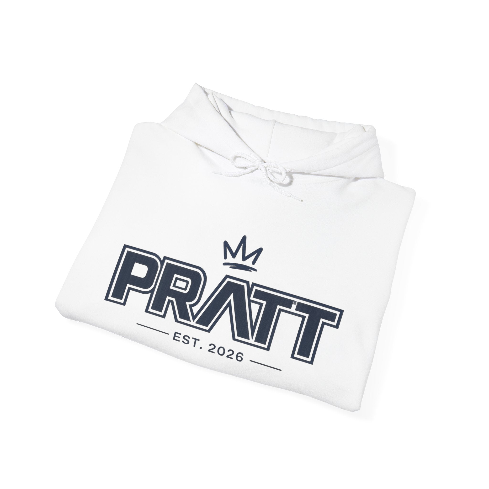 Men’s White & Navy Hoodie – PRATT Octopus Graphic Streetwear Hoodie