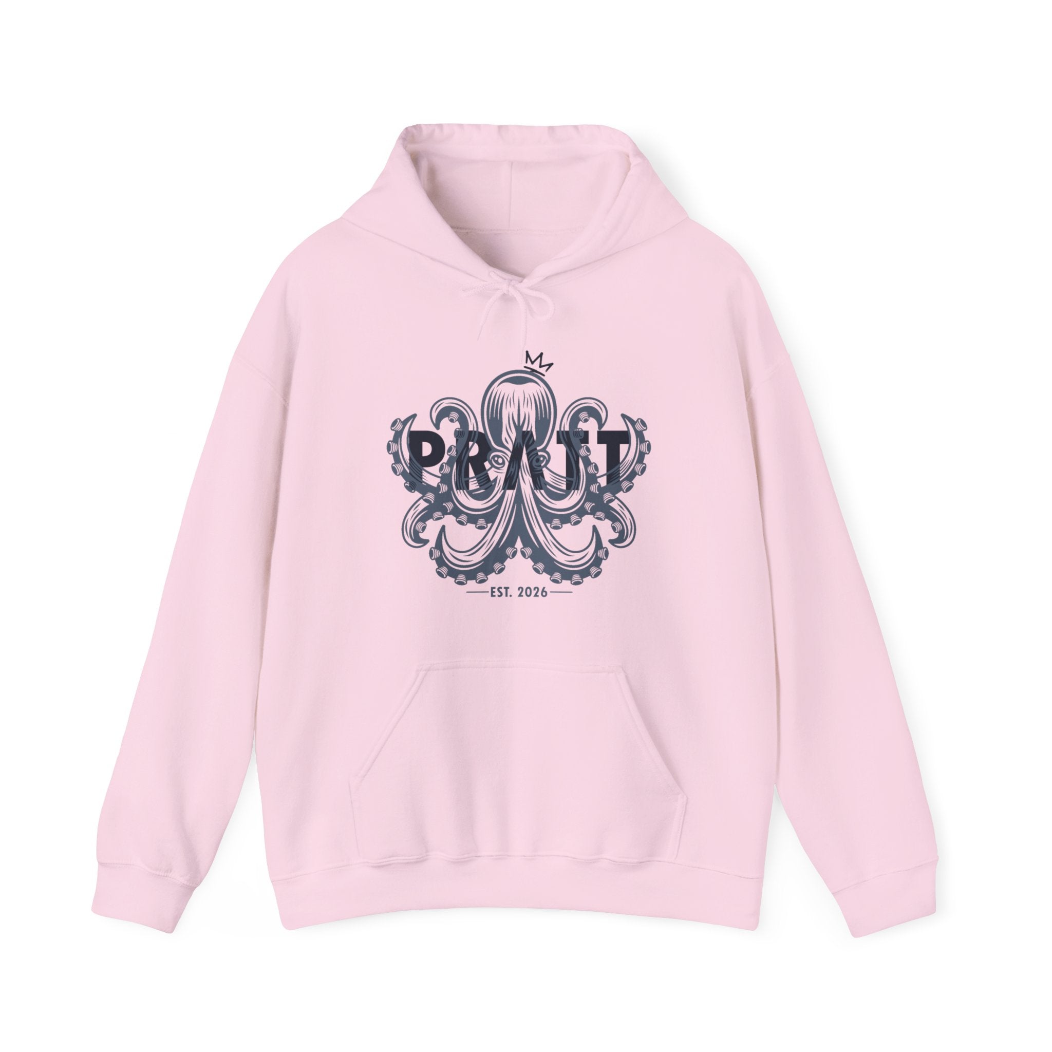 Women’s Pink & Navy Hoodie – PRATT Octopus Graphic Streetwear Hoodie
