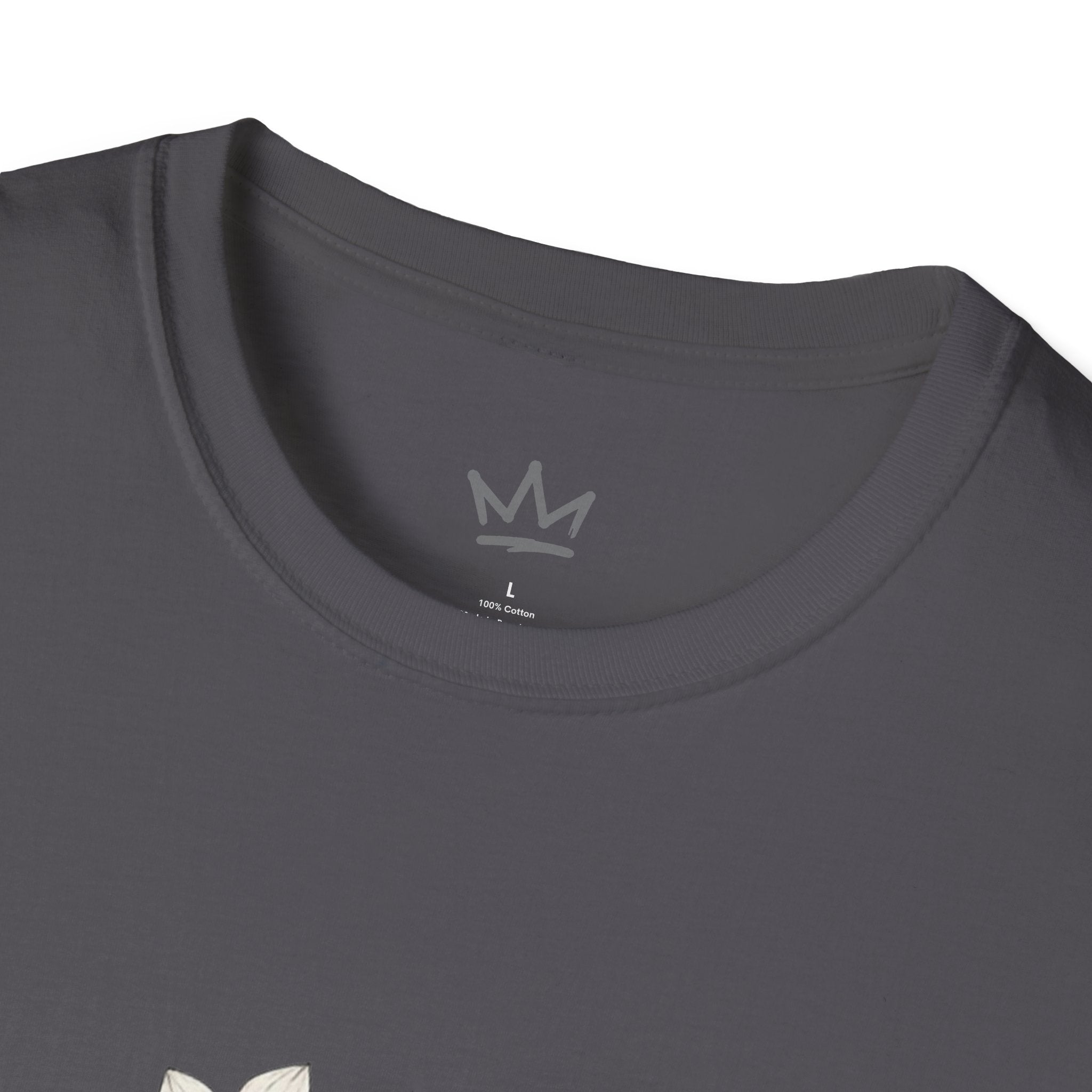 Women's Charcoal Monogram Floral T-Shirt – Elegant 'P' Initial Cotton Graphic Tee | Soft Ring-Spun Crew Neck