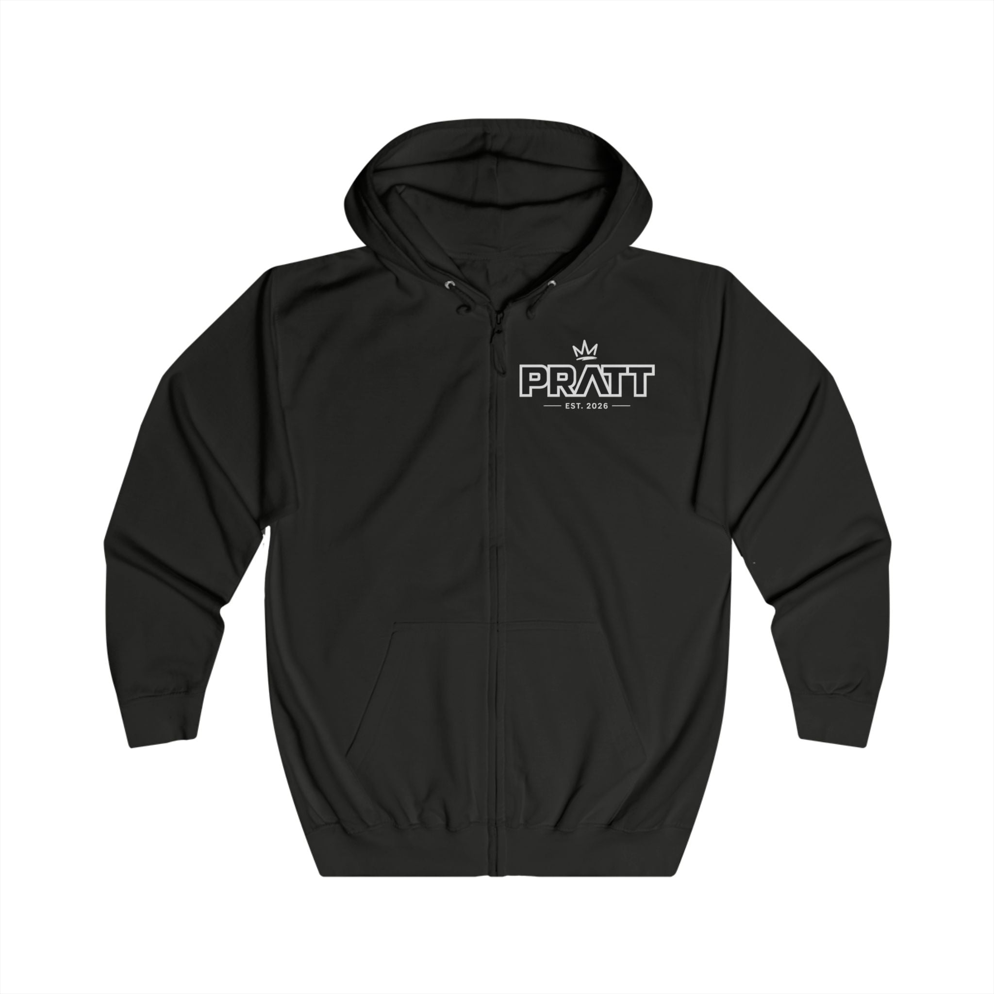 Men's Black Full Zip Hoodie – PRATT Octopus Graphic Zip-Up Hoodie | Premium Cotton Blend Streetwear