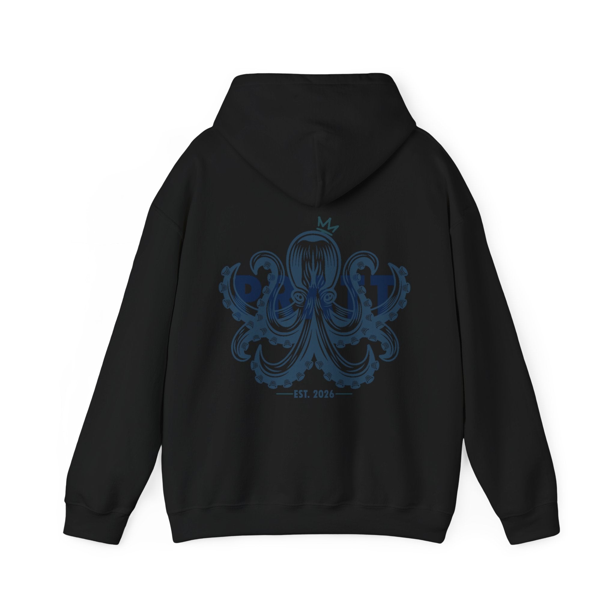 Pratt Octopus Hoodie — Streetwear Pullover with 'PRATT' Front and Octopus Back Graphic
