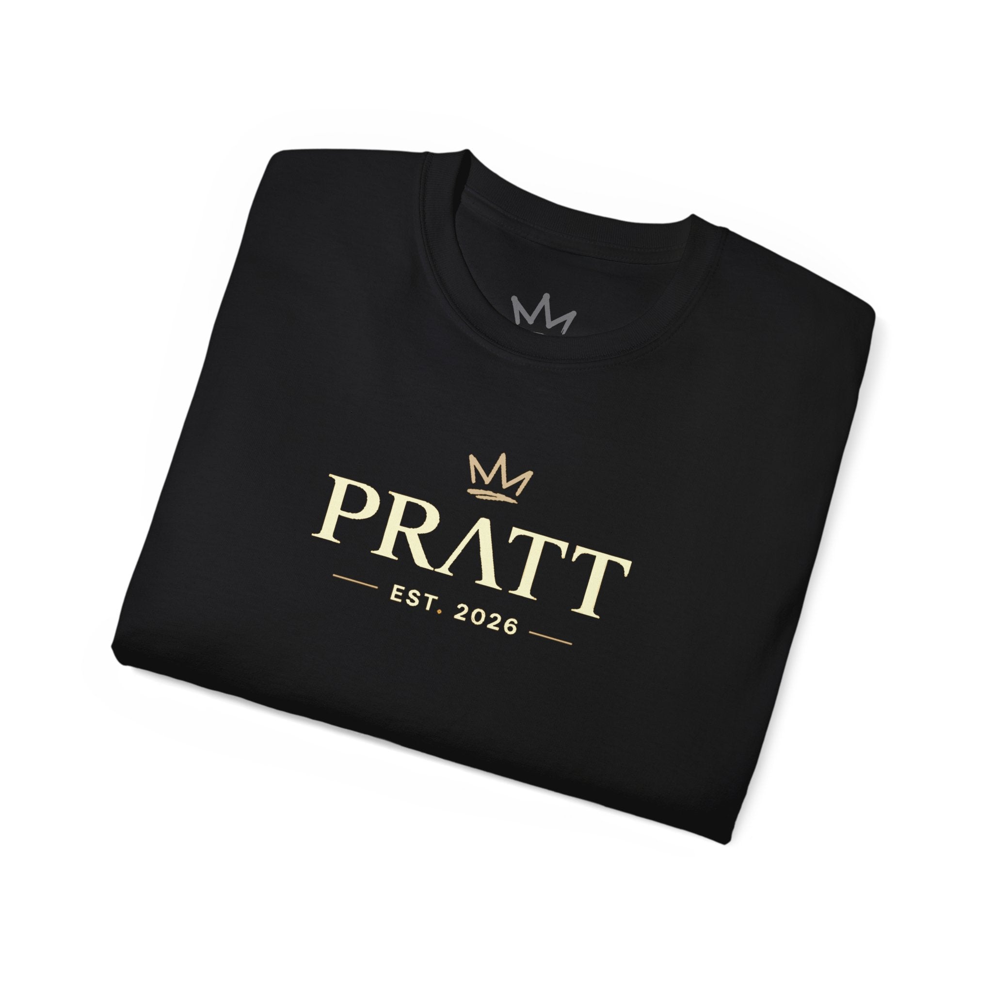 Men’s Black Graphic T-Shirt – PRATT Gold Streetwear Tee