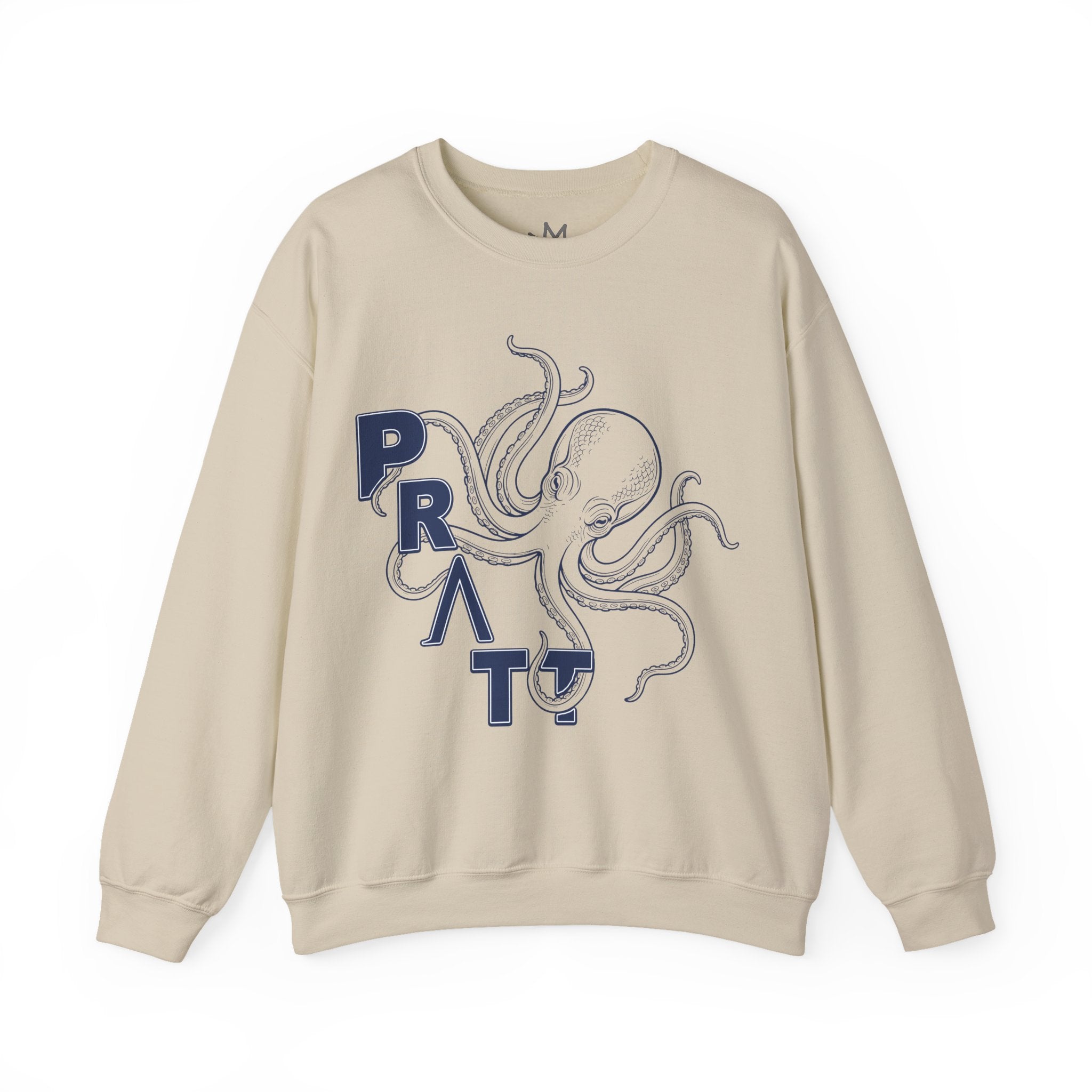 Women's Sand Octopus Graphic Sweatshirt – PRATT Nautical Crewneck | Premium Cotton Blend Pullover