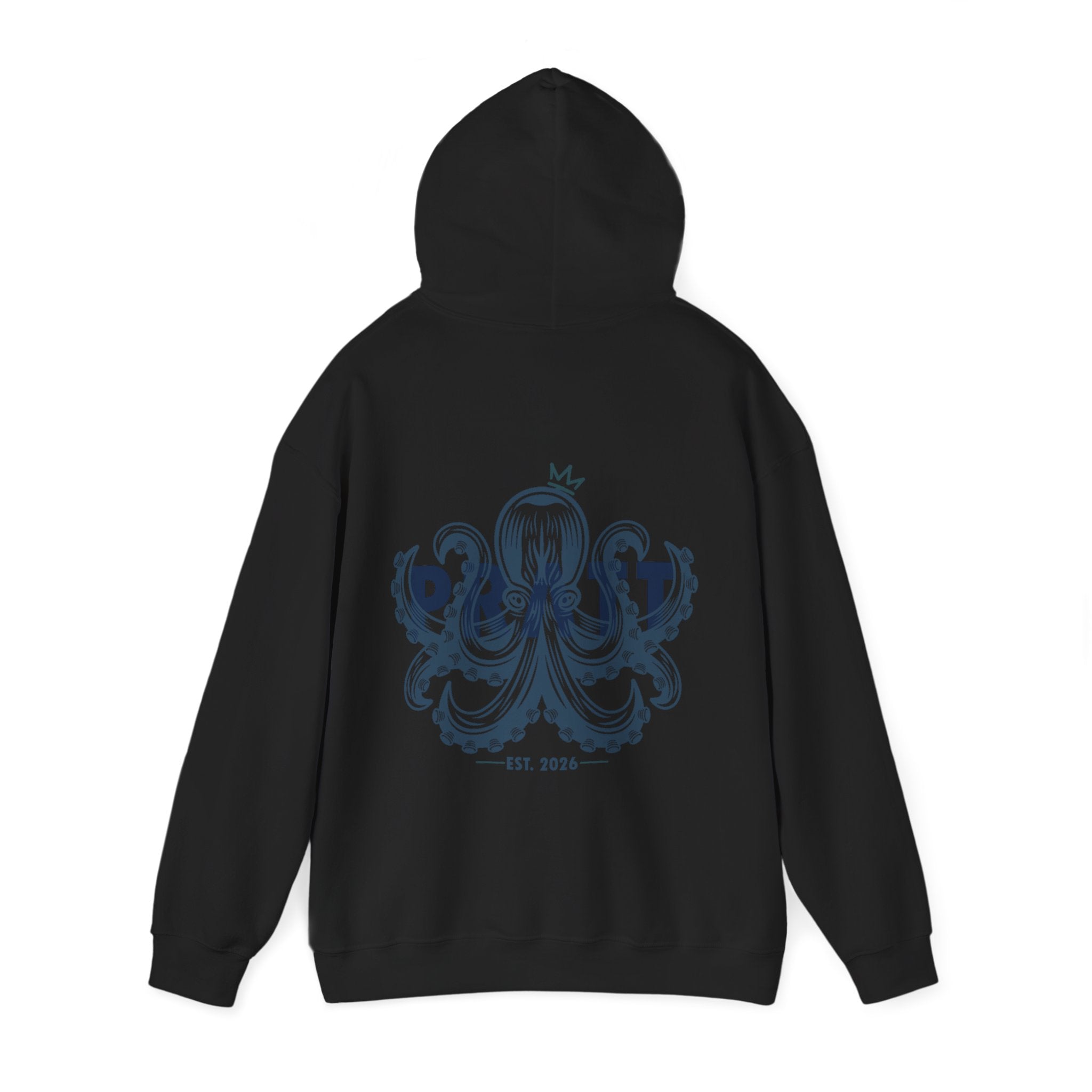 Pratt Octopus Hoodie — Streetwear Pullover with 'PRATT' Front and Octopus Back Graphic