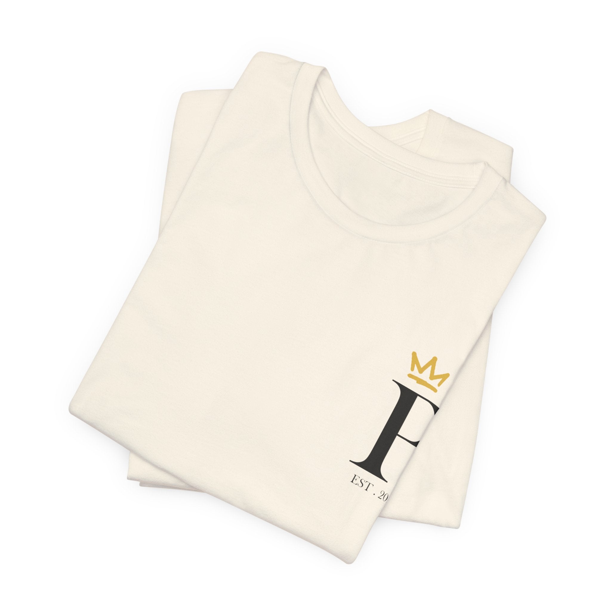 Women's Neutral Monogram 'P' Crown T-Shirt – PRATT Script Back Print Cotton Tee | Soft Airlume Crew Neck