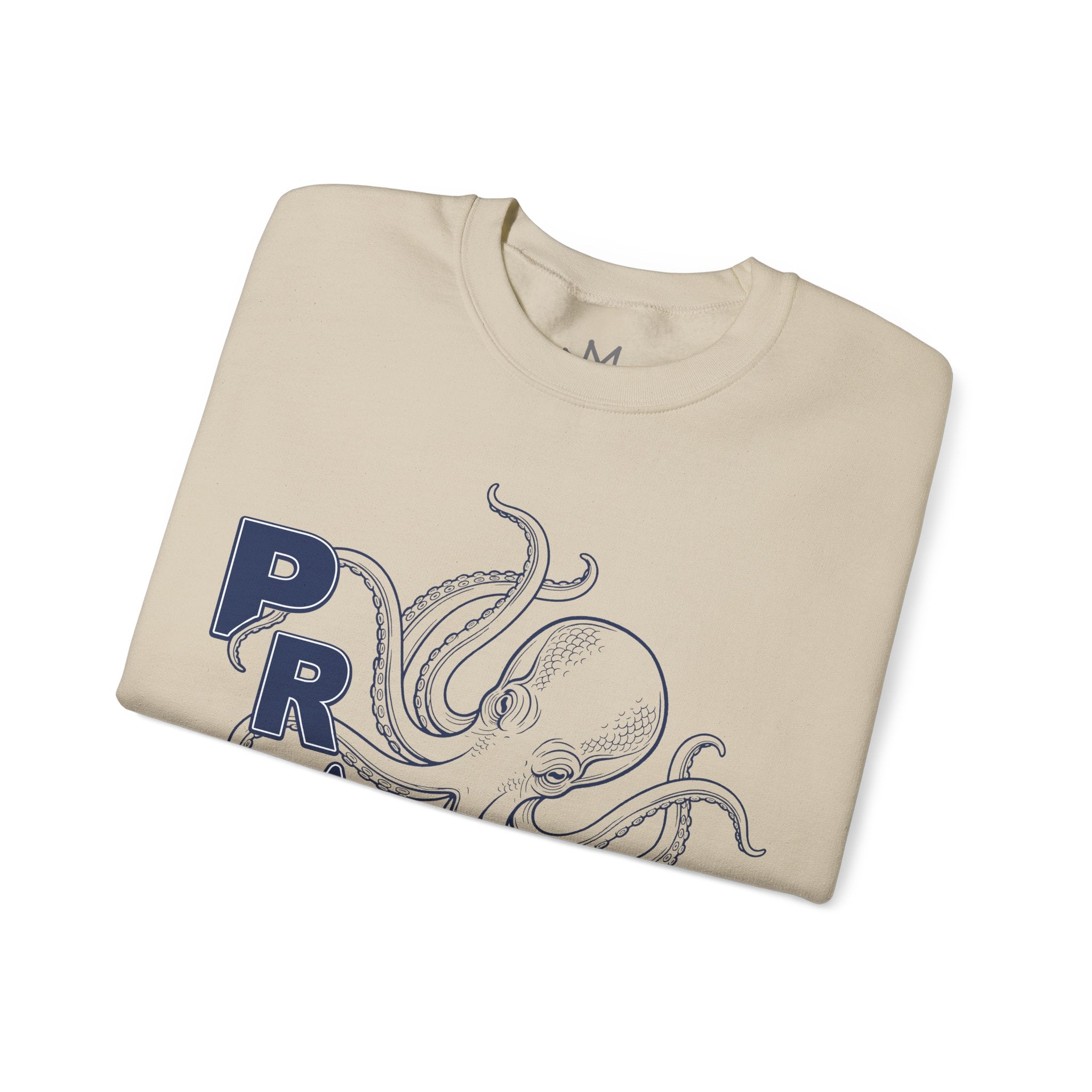 Women's Sand Octopus Graphic Sweatshirt – PRATT Nautical Crewneck | Premium Cotton Blend Pullover