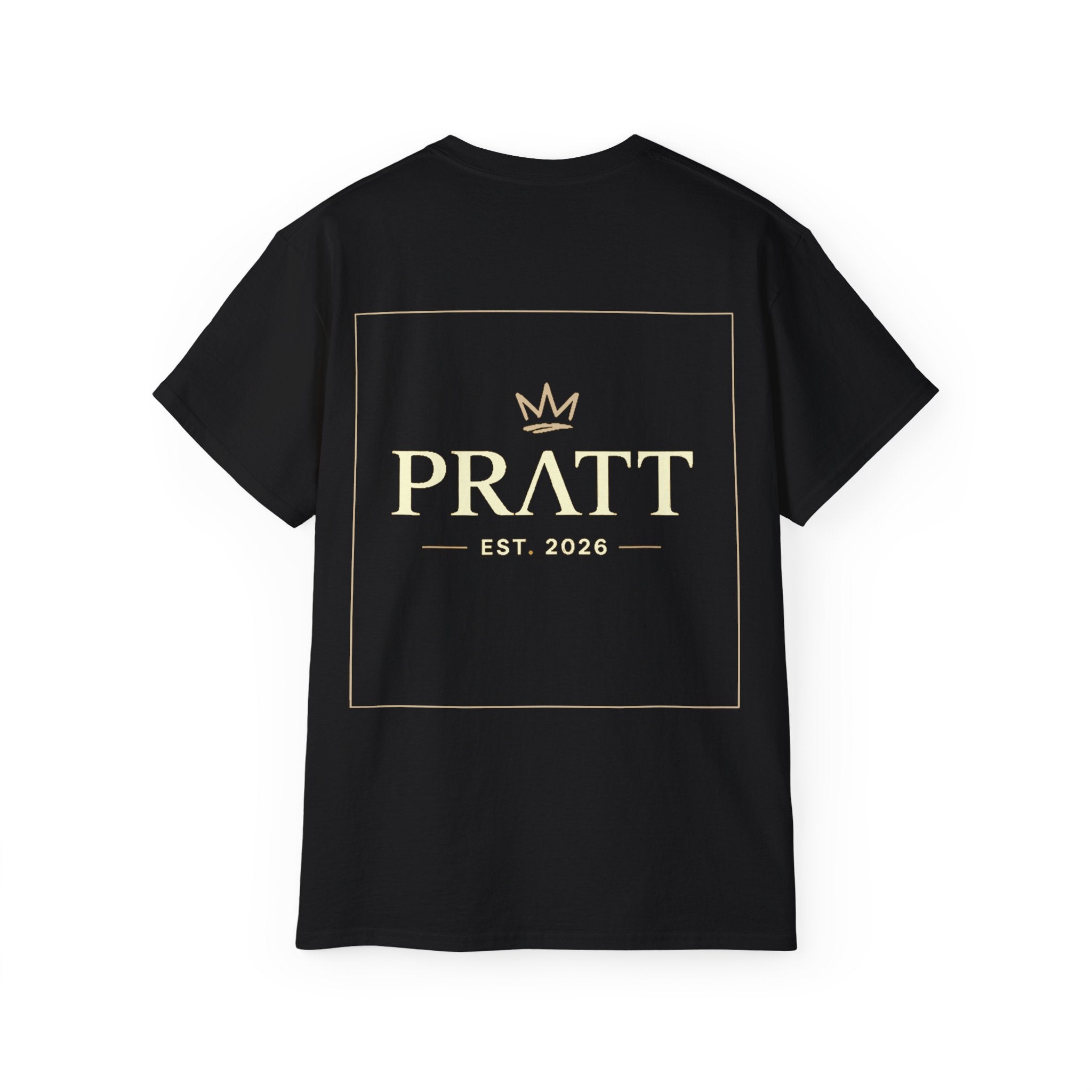 Men’s Black Graphic T-Shirt – PRATT Gold Streetwear Tee