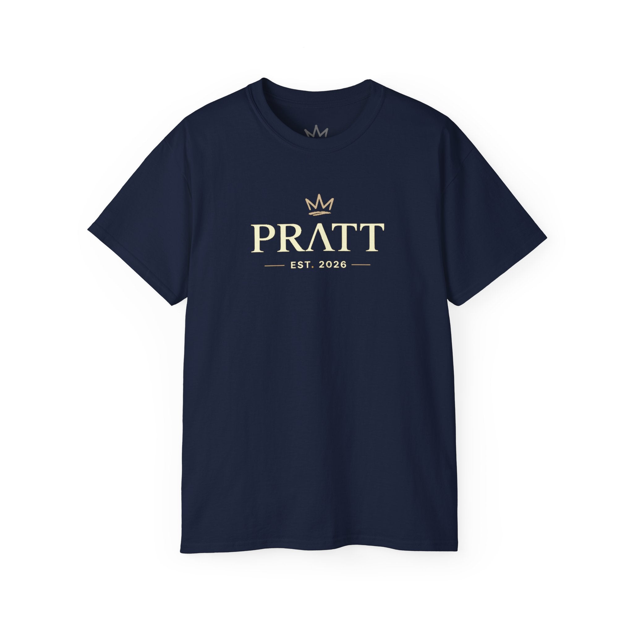 Men’s Navy Graphic T-Shirt – PRATT Gold Streetwear Cotton Tee