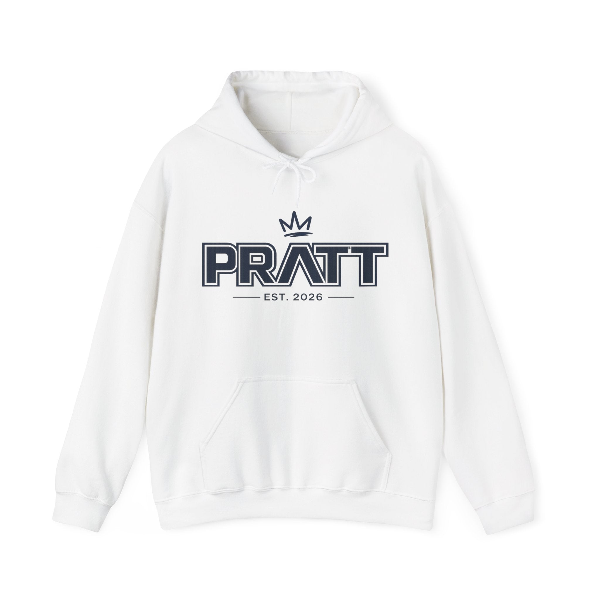 Men’s White & Navy Hoodie – PRATT Octopus Graphic Streetwear Hoodie